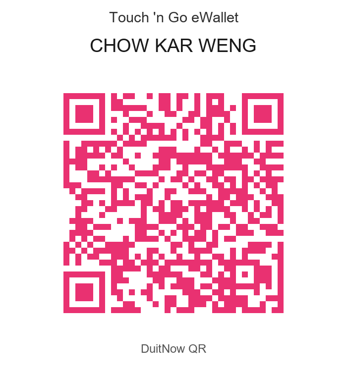 Touch 'n Go / DuitNow payment QR for CHOW KAR WENG